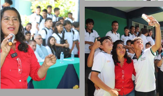 Asiste Abelina López a inicio de ciclo escolar del Colegio de Bachilleres Plantel 16