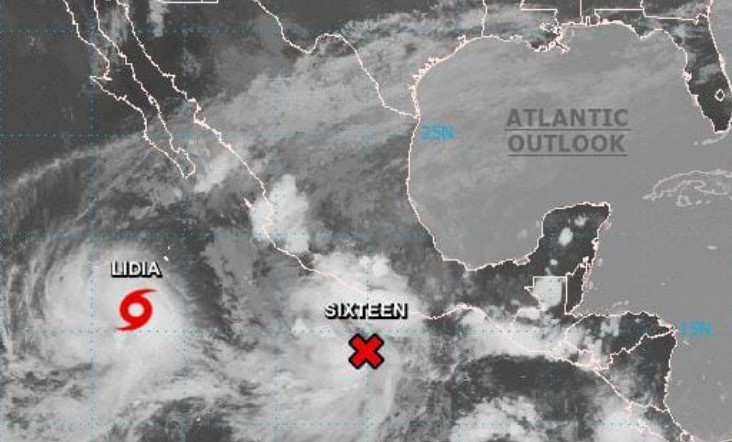 Se forma la Depresión Tropical 16 frente a Guerrero