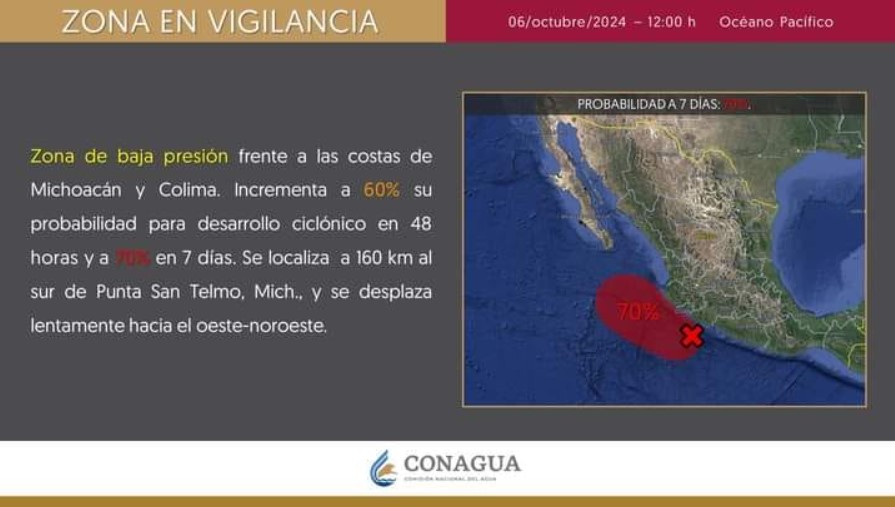 Baja presión se aleja de Guerrero, pero seguirá generando lluvias en Acapulco