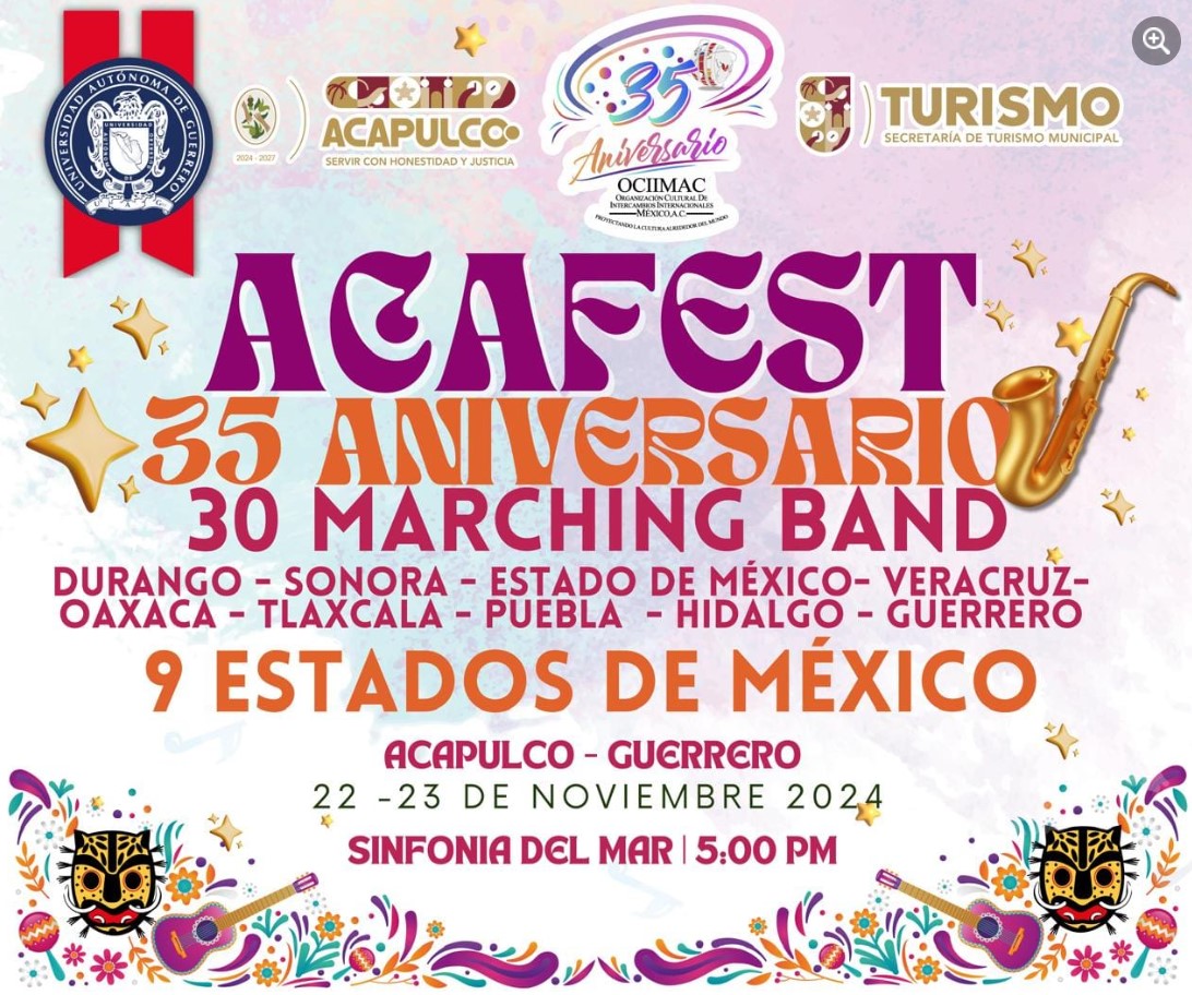 Todo listo para el Acafest 35 aniversario 30 Marching Band 2024