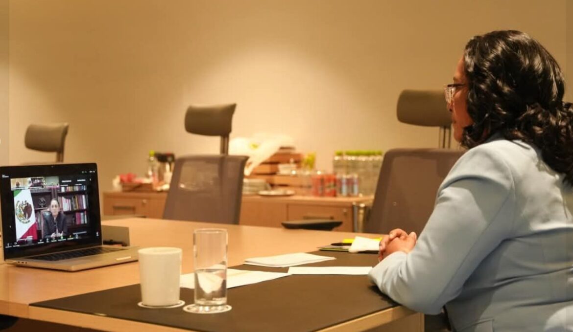 Se reúne Abelina López Rodríguez vía virtual con Claudia Sheinbaum por recuperación de Acapulco