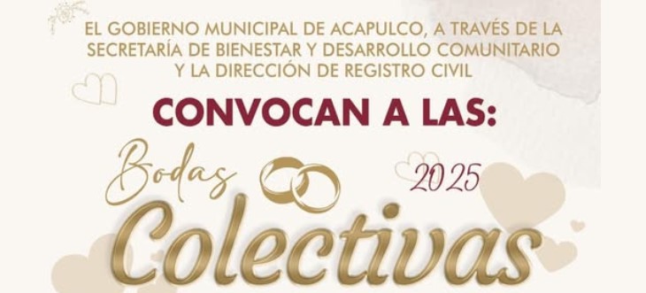 Convoca Gobierno de Acapulco las Bodas Colectivas 2025