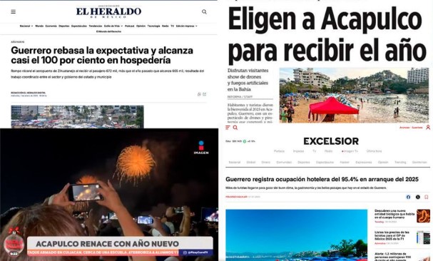 Destaca en medios nacionales el éxito turístico de la temporada de fin de año en Guerrero